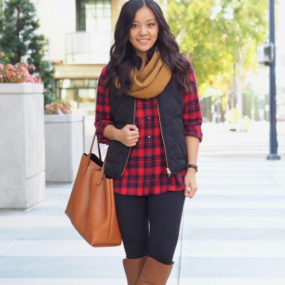 Red and blue flannel shirt